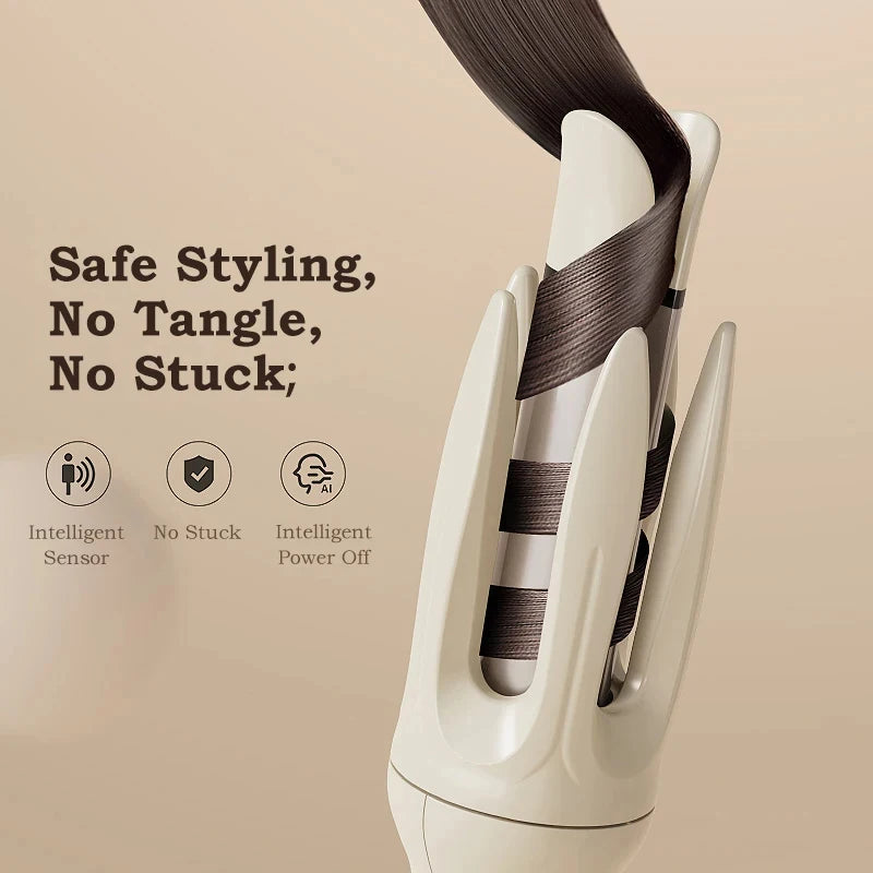 Automatic Hair Curler 28Mm Negative Ions Electric Ceramic Curling Hair Stick Rotating Curl Waves Anti-Tangle Curling Iron Styler